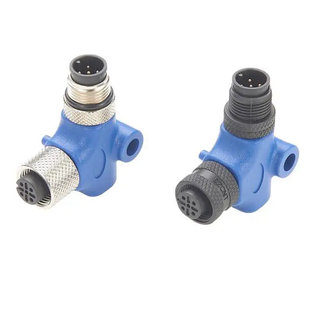 Alt view image 4 of 5 - Right Angle NMEA2000 N2k L Connector L Type M12 Male to Female L Splitter Adapter Marine Drop Backbone T Connector for DeviceNet CANOpen Can Bus Garmin Lowrance Simrad B&G Navico Maretron (Metal)