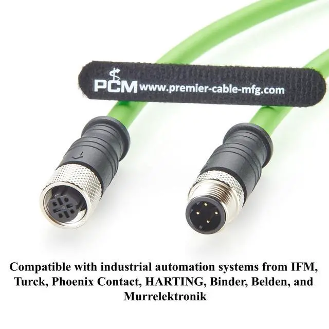 Alt view image 6 of 7 - PROFINET M12 D-Code 4 Pin Male to Female Industrial Ethernet Cable 100Mbps CAT5e SFTP Shielded IP67 High Flex Drag Chain for EtherCAT, PLC, Robotics, Machine Vision, Automation (2M/6.6FT)