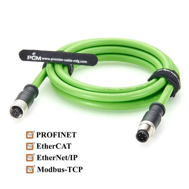Alt view image 5 of 7 - PROFINET M12 D-Code 4 Pin Male to Female Industrial Ethernet Cable 100Mbps CAT5e SFTP Shielded IP67 High Flex Drag Chain for EtherCAT, PLC, Robotics, Machine Vision, Automation (2M/6.6FT)