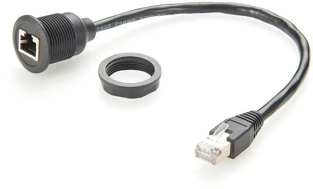 Main image of Profinet RJ45 8P8C Male to Female Extension Cable Flush Panel Mount 1Gbps Cat5e Ethernet LAN Network Cable for Stage Light, Router, PC, Camera(0.3M/1FT)