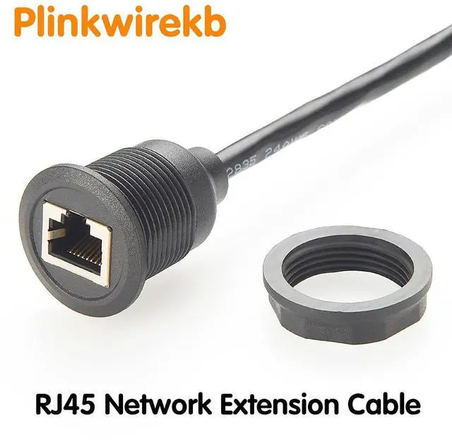Alt view image 3 of 7 - Profinet RJ45 8P8C Male to Female Extension Cable Flush Panel Mount 1Gbps Cat5e Ethernet LAN Network Cable for Stage Light, Router, PC, Camera(0.3M/1FT)
