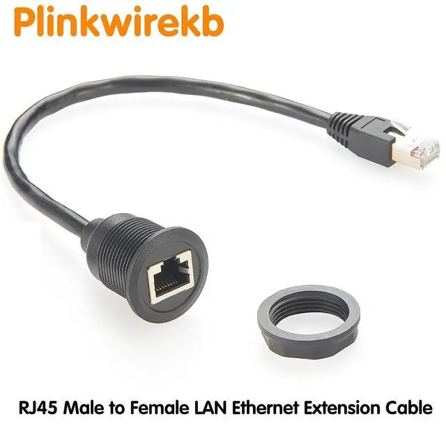 Alt view image 5 of 7 - Profinet RJ45 8P8C Male to Female Extension Cable Flush Panel Mount 1Gbps Cat5e Ethernet LAN Network Cable for Stage Light, Router, PC, Camera(0.3M/1FT)