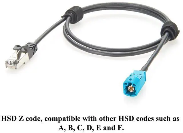 Alt view image 5 of 6 - RJ45 to HSD Z Code 4 Pin Male Automotive LVDS Cable 1Gbps Cat5e Ethernet Network LAN Shielded High-Speed Cable for Infotainment, Car Camera, ADAS, in-Vehicle Communications(1M/3.28FT)