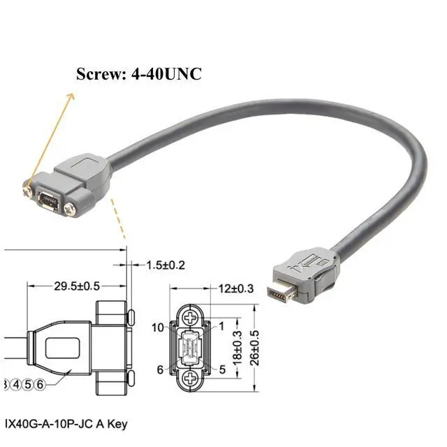 Alt view image 3 of 7 - IX A Key Industrial Cat6A Ethernet Extension Cable Screw Panel Mount 10Gbps Shielded Type A In-line Jack Male to Female Cable for Machine Vision Industrial Switches Camera PoE(0.3M/0.98FT)