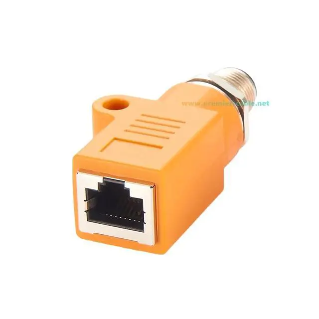 Alt view image 2 of 6 - RJ45 Female to M12 A Coded 8Pin Male Adapter Waterproof Panel Mount Bulkhead Socket Industrial Ethernet Circular Connector for Industrial Camera Sensor (M12 Male to RJ45 Straight)