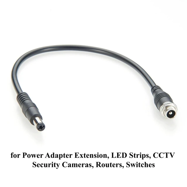 Alt view image 6 of 7 - Panel Mount DC Power Cable 5.5mm x 2.5mm Male to Female Extension Cable for LED Lights, CCTV, Embedded Devices, Router, 12V/24V Energy Storage(5PCS, 0.3m)