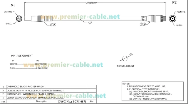 Alt view image 7 of 7 - Panel Mount DC Power Cable 5.5mm x 2.5mm Male to Female Extension Cable for LED Lights, CCTV, Embedded Devices, Router, 12V/24V Energy Storage(5PCS, 0.3m)