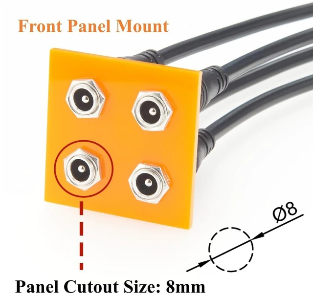 Alt view image 2 of 7 - Panel Mount DC Power Cable 5.5mm x 2.5mm Male to Female Extension Cable for LED Lights, CCTV, Embedded Devices, Router, 12V/24V Energy Storage(5PCS, 0.3m)