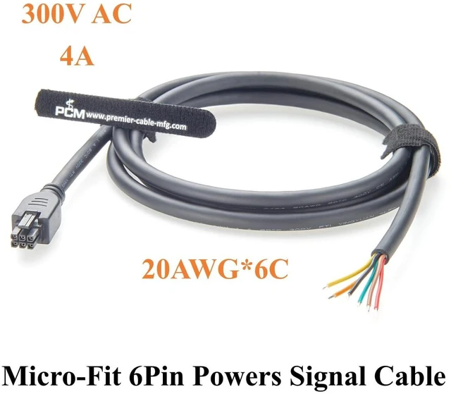 Alt view image 4 of 7 - Compatible with 430250600 6 Pin Micro-Fit 3.0 Receptacle Female Socket to Open End Cable Dual Row 6 Circuits Power Signal Cable (5PCS, 1.5M/4.92FT)