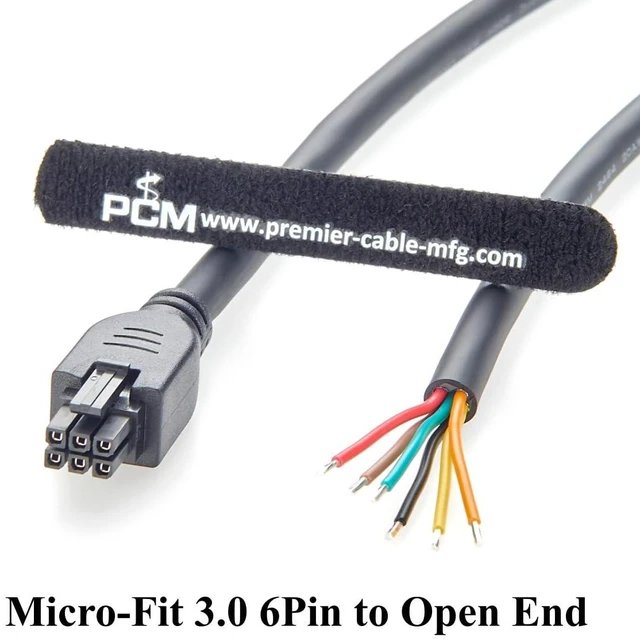 Alt view image 2 of 7 - Compatible with 430250600 6 Pin Micro-Fit 3.0 Receptacle Female Socket to Open End Cable Dual Row 6 Circuits Power Signal Cable (5PCS, 1.5M/4.92FT)