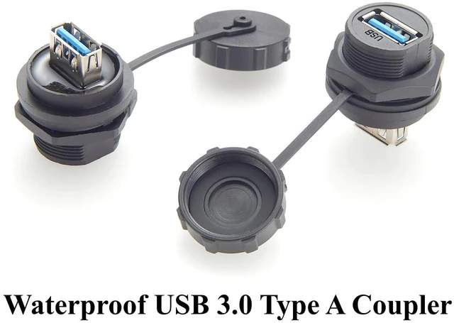 Alt view image 5 of 6 - IP67 USB 3.0 A Female to Female Coupler Extender 5Gbps Type A Flush Panel Mount Connector Waterproof Bulkhead Feed Through Adapter with Dust Cap (2PCS)