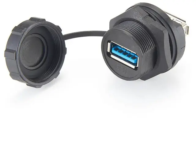 Main image of IP67 USB 3.0 A Female to Female Coupler Extender 5Gbps Type A Flush Panel Mount Connector Waterproof Bulkhead Feed Through Adapter with Dust Cap (1PCS)