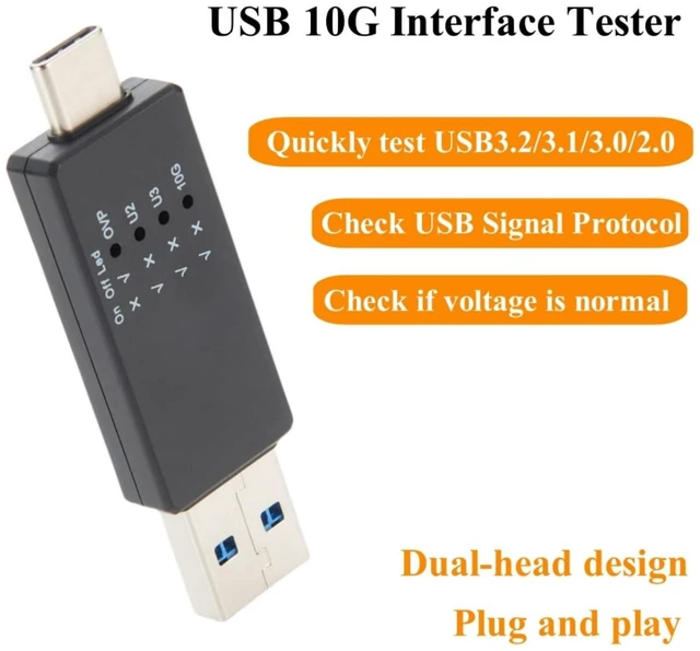 Alt view image 2 of 7 - USB 10G Tester USB Type C 3.1/3.0/2.0 Hub Speed Voltage Test Tool Detection Trigger USB Port Analyzer with LED for Port Functionality QC Inspection (1PCS)