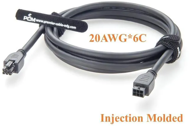 Alt view image 4 of 7 - Micro-Fit 3.0 6Pin Male Plug to Female Receptacle Cable Dual Row 6 Circuits Power and Signal Assembly Compatible with 430200601 to 430250600 (1PC, 2M/6.6FT)
