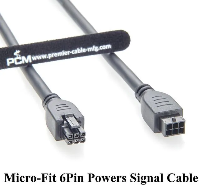 Alt view image 5 of 7 - Micro-Fit 3.0 6Pin Male Plug to Female Receptacle Cable Dual Row 6 Circuits Power and Signal Assembly Compatible with 430200601 to 430250600 (1PC, 2M/6.6FT)