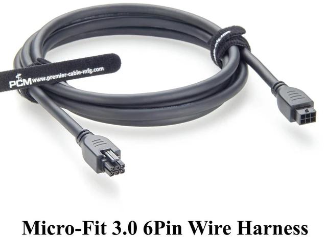 Alt view image 7 of 7 - Micro-Fit 3.0 6Pin Male Plug to Female Receptacle Cable Dual Row 6 Circuits Power and Signal Assembly Compatible with 430200601 to 430250600 (1PC, 2M/6.6FT)