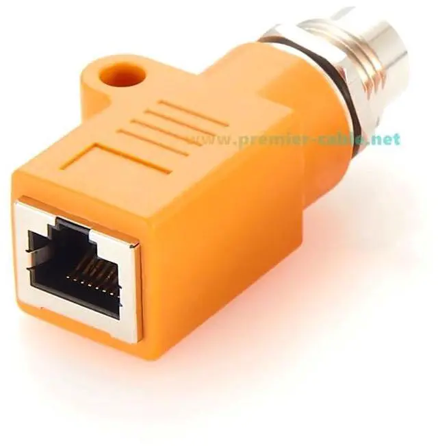 Alt view image 2 of 6 - RJ45 to M12 A Coded 8Pin Adapter IP67 Waterproof Female to Female Panel Mount Bulkhead Connector Socket Circular Connector for Industrial Camera Sensor (M12 Female to RJ45 Straight)