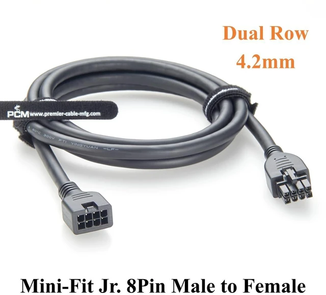 Alt view image 2 of 7 - Mini-Fit Jr. 4.2mm 8Pin Male to Female Extension Cable Dual Row 8 Circuits Power & Signal Cable Compatible with 39-01-3083 to 39-01-2080 (5PCS, 2M/6.6FT)