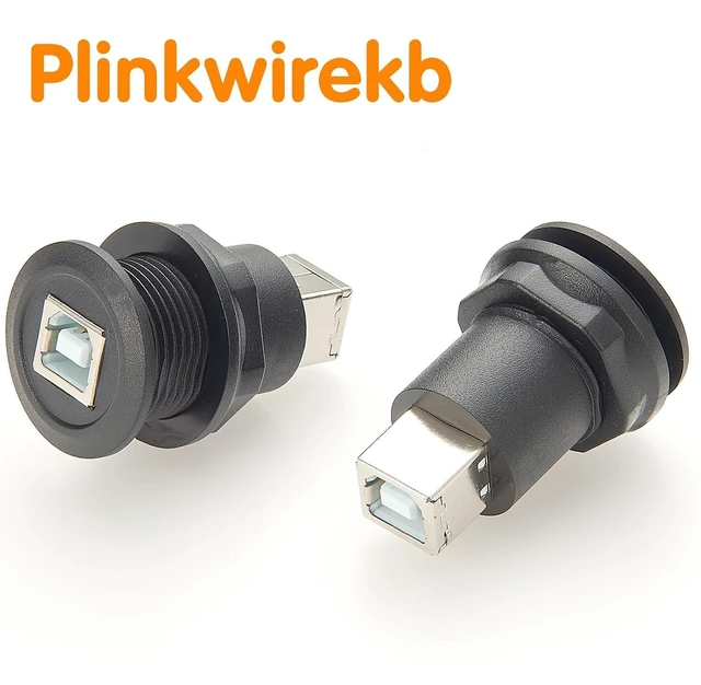 Alt view image 2 of 7 - Round Panel Mount USB B Adapter Type B Socket Female to USB 2.0 B Female Panel Mount Printer Connector (1pcs)