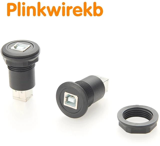 Alt view image 3 of 7 - Round Panel Mount USB B Adapter Type B Socket Female to USB 2.0 B Female Panel Mount Printer Connector (1pcs)