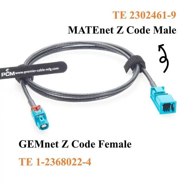 Alt view image 3 of 7 - TE GEMnet Female to MATEnet Male Automotive Ethernet Cable 1-2368022-4 to 2302461-9 10Gbps 100/1000BASE-T1 Shielded Vehicle Network Cable for ADAS, ECU, Camera, Telematics, Domain Controller(2M/6.6FT)