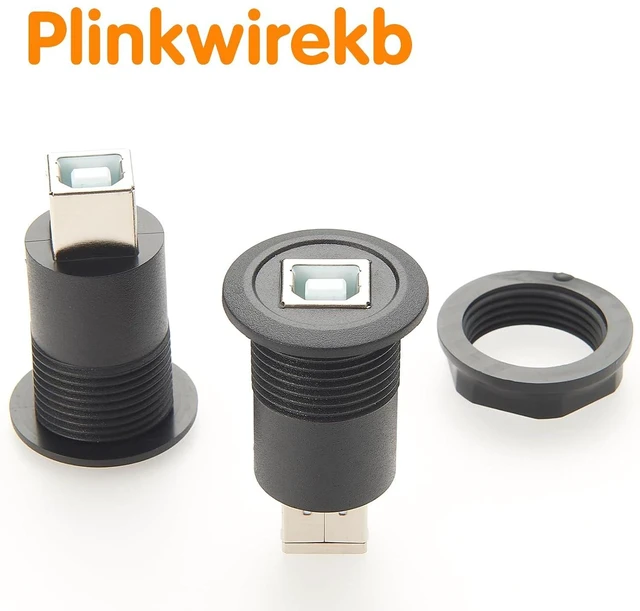 Alt view image 4 of 7 - Round Panel Mount USB B Adapter Type B Socket Female to USB 2.0 B Female Panel Mount Printer Connector (1pcs)