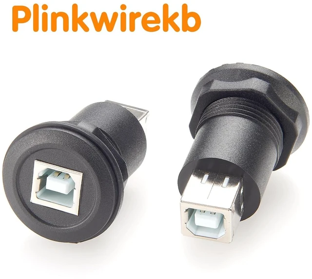 Alt view image 5 of 7 - Round Panel Mount USB B Adapter Type B Socket Female to USB 2.0 B Female Panel Mount Printer Connector (1pcs)
