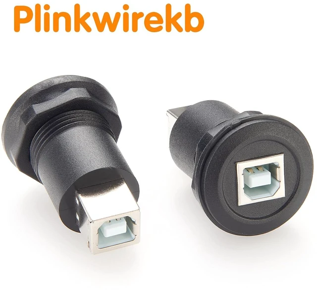 Alt view image 6 of 7 - Round Panel Mount USB B Adapter Type B Socket Female to USB 2.0 B Female Panel Mount Printer Connector (1pcs)