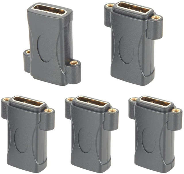 Main image of Displayport Screw Panel Mount Connector 4K@60HZ DP1.2 Female to Female Coupler Extender Feedthrough Bulkhead Adapter for HDTV HD Digital Audio Video Monitors Projector (5PCS)