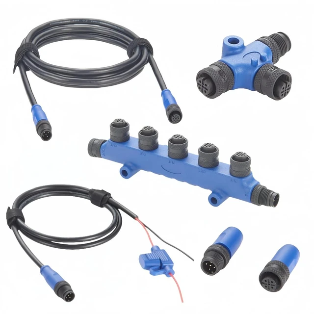 Main image of NMEA 2000 N2K Starter Kit Marine Grade Backbone Cable Drop Cable Tee Splitter 5 Way T Connector Terminators Power Cable with Fuse for Lowrance Simrad B&G Navico Garmin Networks (Kit D)