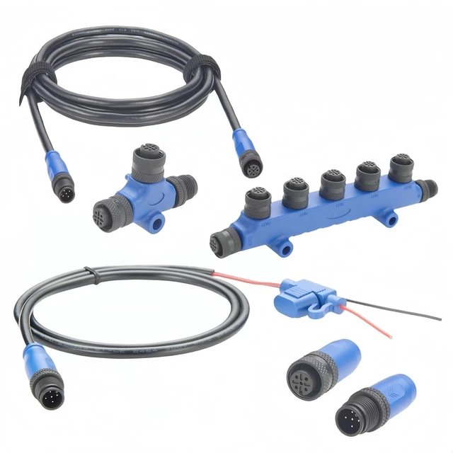 Alt view image 6 of 6 - NMEA 2000 N2K Starter Kit Marine Grade Backbone Cable Drop Cable Tee Splitter 5 Way T Connector Terminators Power Cable with Fuse for Lowrance Simrad B&G Navico Garmin Networks (Kit D)