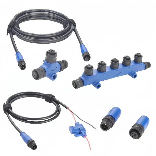 Alt view image 5 of 6 - NMEA 2000 N2K Starter Kit Marine Grade Backbone Cable Drop Cable Tee Splitter 5 Way T Connector Terminators Power Cable with Fuse for Lowrance Simrad B&G Navico Garmin Networks (Kit D)