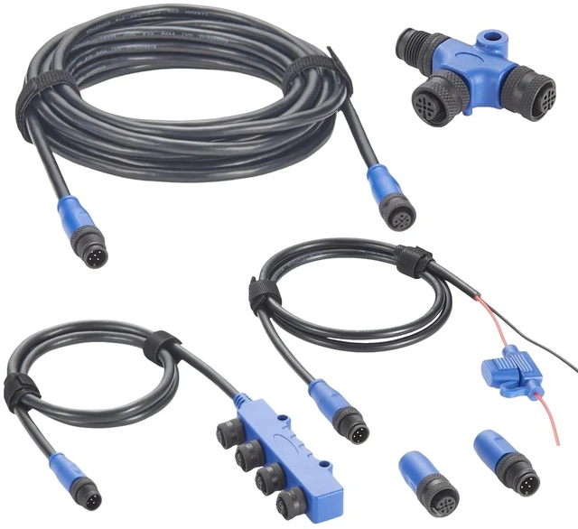 Alt view image 3 of 7 - NMEA 2000 N2K Starter Kit Marine Grade Backbone Cable Drop Cable Tee Splitter 4 Way Splitter Terminators Power Cable with Fuse for Lowrance Simrad B&G Navico Garmin Networks (Kit C)