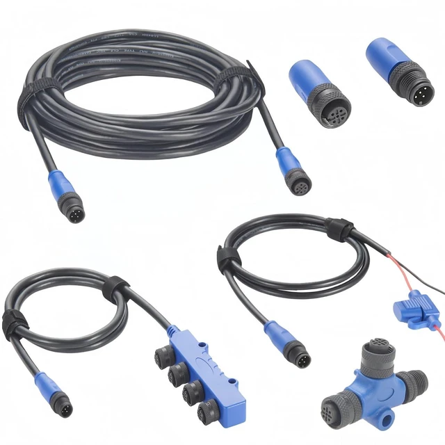 Alt view image 4 of 7 - NMEA 2000 N2K Starter Kit Marine Grade Backbone Cable Drop Cable Tee Splitter 4 Way Splitter Terminators Power Cable with Fuse for Lowrance Simrad B&G Navico Garmin Networks (Kit C)