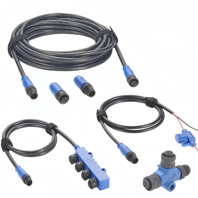 Alt view image 5 of 7 - NMEA 2000 N2K Starter Kit Marine Grade Backbone Cable Drop Cable Tee Splitter 4 Way Splitter Terminators Power Cable with Fuse for Lowrance Simrad B&G Navico Garmin Networks (Kit C)