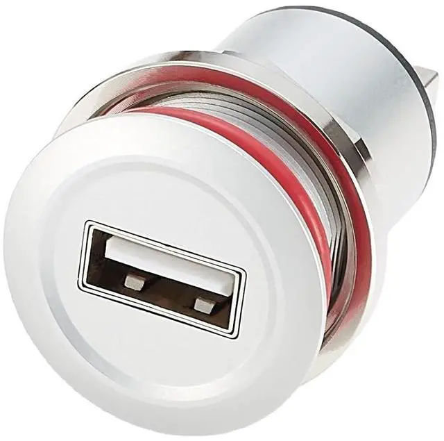 Main image of USB 2.0 Panel Mount Coupler Female to Female Pass Through Bulkhead Connector Round Flush Mount Threaded Fixed Socket Adapter for Laptop Computer Hard Drive (1PCS)