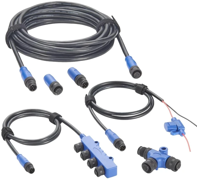 Alt view image 6 of 7 - NMEA 2000 N2K Starter Kit Marine Grade Backbone Cable Drop Cable Tee Splitter 4 Way Splitter Terminators Power Cable with Fuse for Lowrance Simrad B&G Navico Garmin Networks (Kit C)