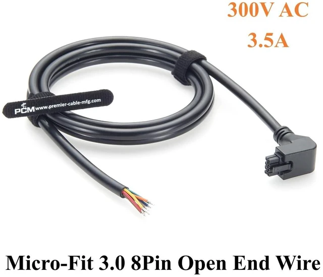 Alt view image 4 of 7 - Up Angle Micro-Fit 3.0mm 8Pin Female to Open End Cable 90 Degree Micro Fit Connector Power Signal Harness 20AWG for Robotics, IoT Devices (Up, 1.5M)