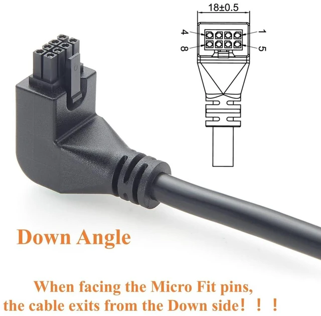 Alt view image 2 of 7 - 90 Degree Down Angle Micro-Fit 3.0 8Pin Receptacle OTS Cable Assembly Dual Row 8 Circuits Power Cable for Industrial Automation (Down, 1.5M)