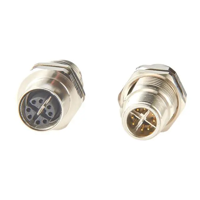 Alt view image 7 of 7 - M12 X Code 8 Pin Male to Female Bulkhead Feedthrough Connector IP67 Cat6A Ethernet Panel Mount Adapter 10Gbps Shielded Circular Connector for Industrial Network Automation (2PCS)