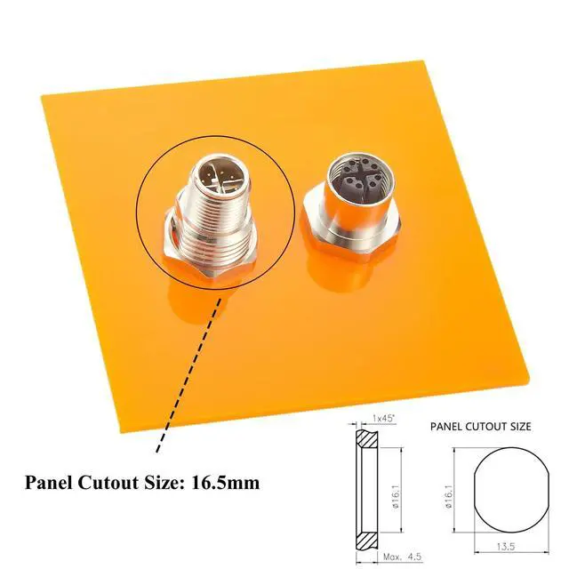 Alt view image 2 of 7 - M12 X Code 8 Pin Male to Female Bulkhead Feedthrough Connector IP67 Cat6A Ethernet Panel Mount Adapter 10Gbps Shielded Circular Connector for Industrial Network Automation (2PCS)