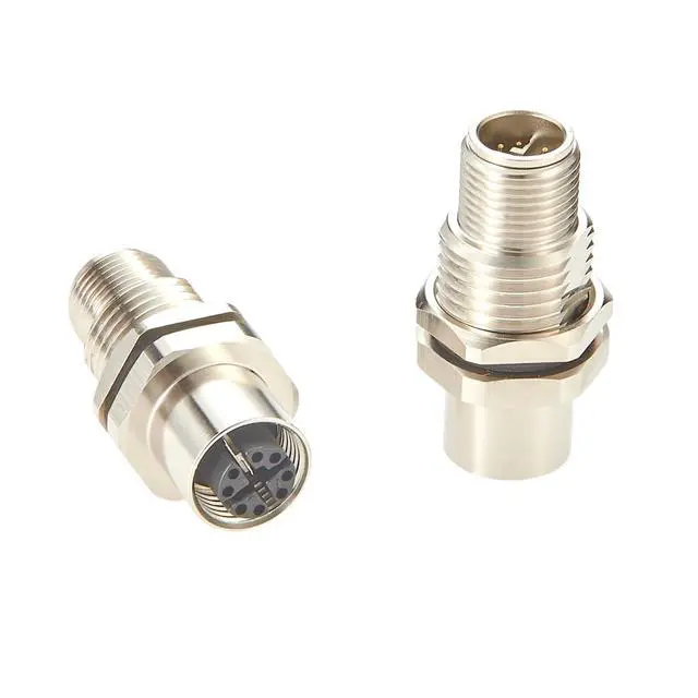 Alt view image 4 of 7 - M12 X Code 8 Pin Male to Female Bulkhead Feedthrough Connector IP67 Cat6A Ethernet Panel Mount Adapter 10Gbps Shielded Circular Connector for Industrial Network Automation (2PCS)