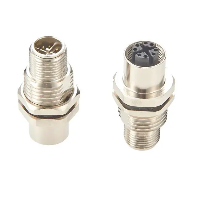 Alt view image 5 of 7 - M12 X Code 8 Pin Male to Female Bulkhead Feedthrough Connector IP67 Cat6A Ethernet Panel Mount Adapter 10Gbps Shielded Circular Connector for Industrial Network Automation (2PCS)
