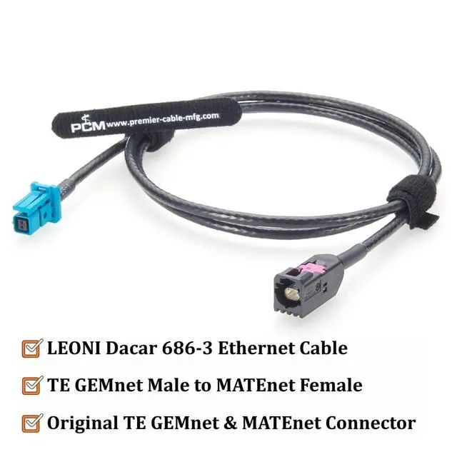 Alt view image 2 of 7 - TE GEMnet Male to MATEnet Female Automotive Ethernet Cable 10Gbps 100/1000BASE-T1 Shielded Vehicle Network Cable 2368003-1 to 2302510-9 for ADAS Camera, Robotaxi, Telematics, Infotainment(2M/6.6FT)