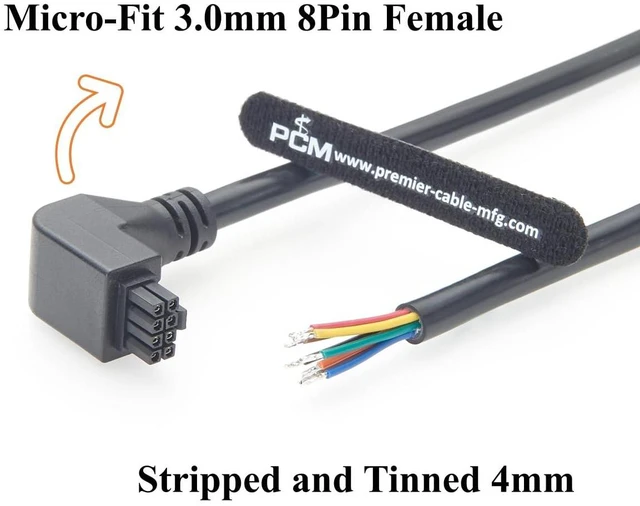 Alt view image 3 of 7 - 90 Degree Down Angle Micro-Fit 3.0 8Pin Receptacle OTS Cable Assembly Dual Row 8 Circuits Power Cable for Industrial Automation (Down, 1.5M)