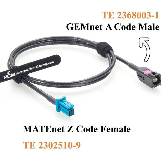 Alt view image 3 of 7 - TE GEMnet Male to MATEnet Female Automotive Ethernet Cable 10Gbps 100/1000BASE-T1 Shielded Vehicle Network Cable 2368003-1 to 2302510-9 for ADAS Camera, Robotaxi, Telematics, Infotainment(2M/6.6FT)