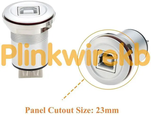 Alt view image 2 of 6 - Threaded Fixed USB B to A Flush Panel Mount Adapter USB 2.0 Female to Type B Female Printer Data Transfer Round Connector Feed Thru Bulkhead Coupler for Scanner External Hard Drive (2PCS)