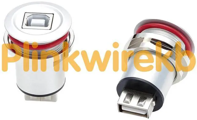 Alt view image 3 of 6 - Threaded Fixed USB B to A Flush Panel Mount Adapter USB 2.0 Female to Type B Female Printer Data Transfer Round Connector Feed Thru Bulkhead Coupler for Scanner External Hard Drive (2PCS)