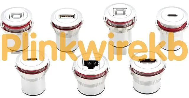 Alt view image 5 of 6 - Threaded Fixed USB B to A Flush Panel Mount Adapter USB 2.0 Female to Type B Female Printer Data Transfer Round Connector Feed Thru Bulkhead Coupler for Scanner External Hard Drive (2PCS)