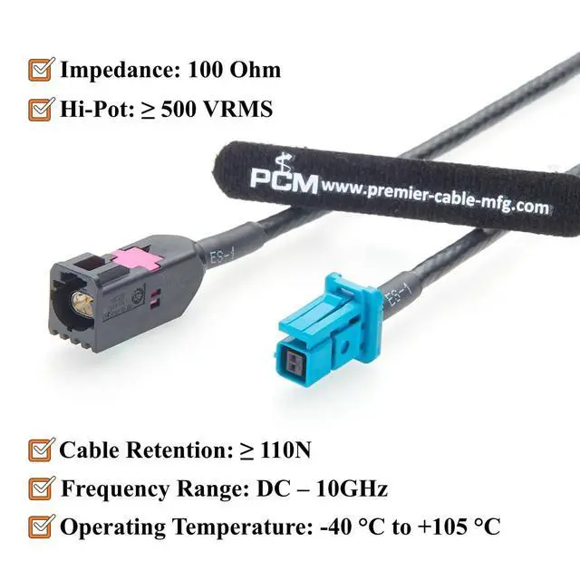 Alt view image 4 of 7 - TE GEMnet Male to MATEnet Female Automotive Ethernet Cable 10Gbps 100/1000BASE-T1 Shielded Vehicle Network Cable 2368003-1 to 2302510-9 for ADAS Camera, Robotaxi, Telematics, Infotainment(2M/6.6FT)